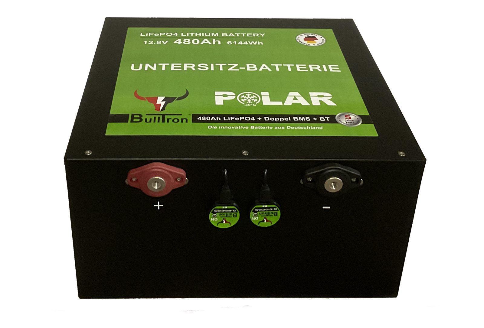 BullTron Batteriewächter 480Ah 12,8V Polar LiFePO4 Smart Doppel-BMS Bluetooth App Heizung