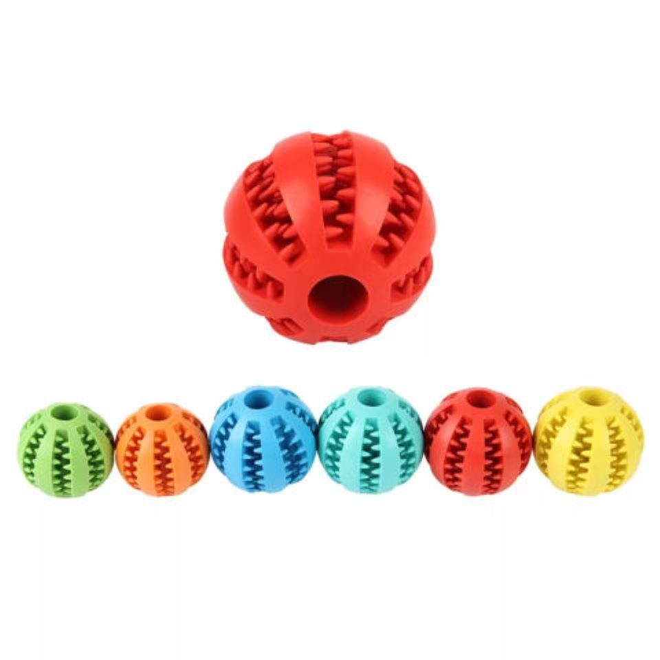 Bäll Kauspielzeug Hunde Spielball flexibel, robust für Leckerlis, Snacks,  Trockenfutter, Flexibler Naturkautschuk