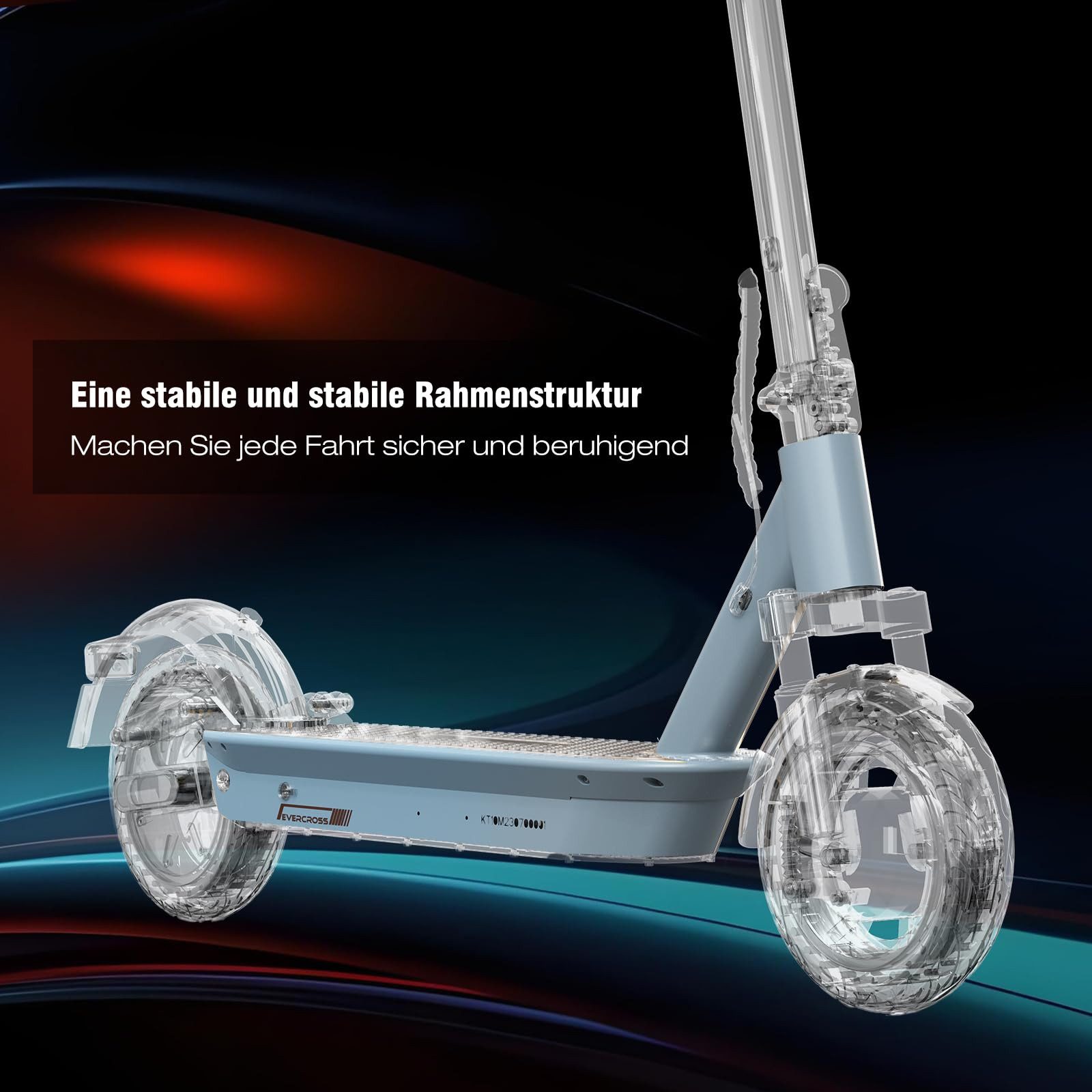 EVERCROSS TECH E-Scooter EV10K MAX with road approval (ABE), 55/70 km/h, 10/15/20 km/h, 20.00 km/h, app, 15.6Ah/18.2Ah, dual braking system, 10" foldable electric scooter