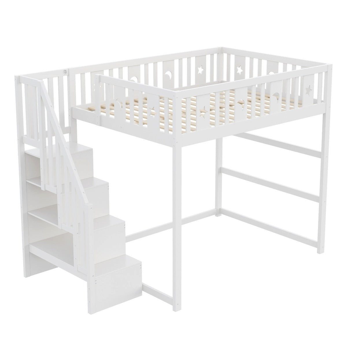 Etagenbett Etagenbett, 140x200 cm, in Weiss, aus Massivholz