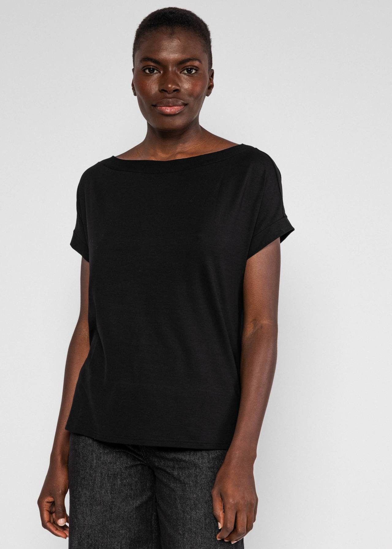 Blutsgeschwister Kurzarmshirt - Flowgirl - Damen T-Shirt - Jerseyshirt - lockeres U-Boot T-Shirt