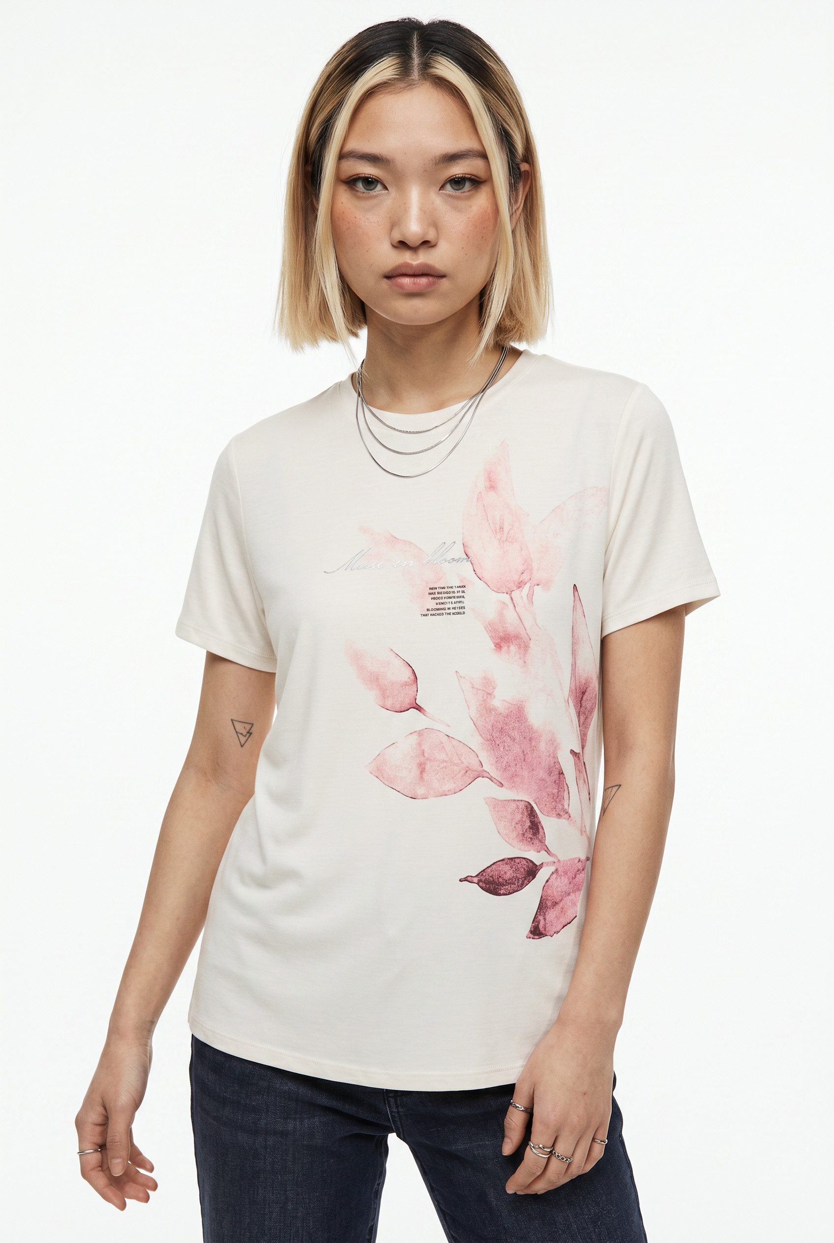 ONLY Kurzarmshirt ONLFREE LIFE MODAL S/S ATELIER TOP JRS Materialmix, Rundhals