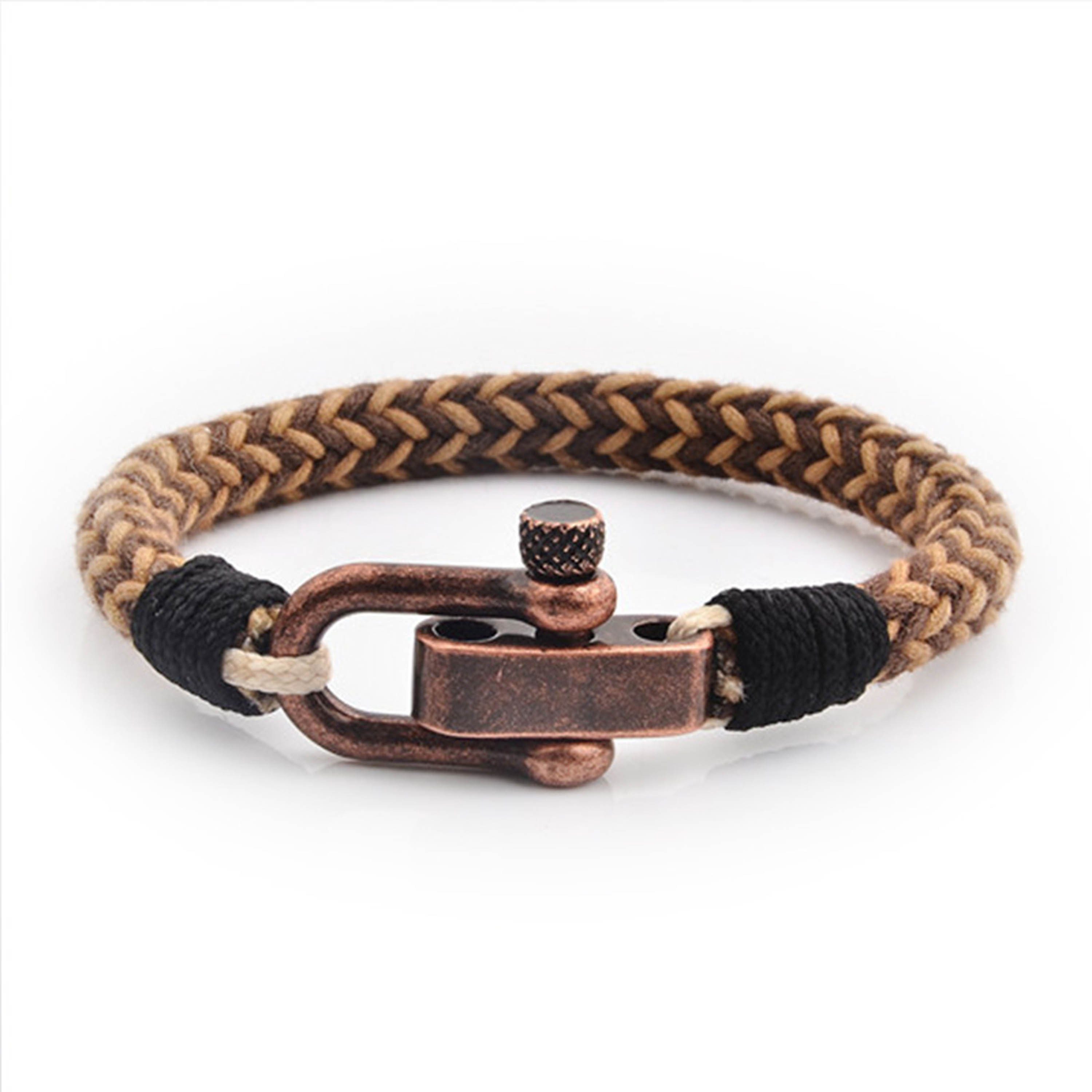 UNIQAL.de Armband Maritime Armband aus Segeltau "OCEAN" nautics, maritime, Schäckel (Edelstahl, Segeltau, Casual Style, handgefertigt) Albatros | Armbänder