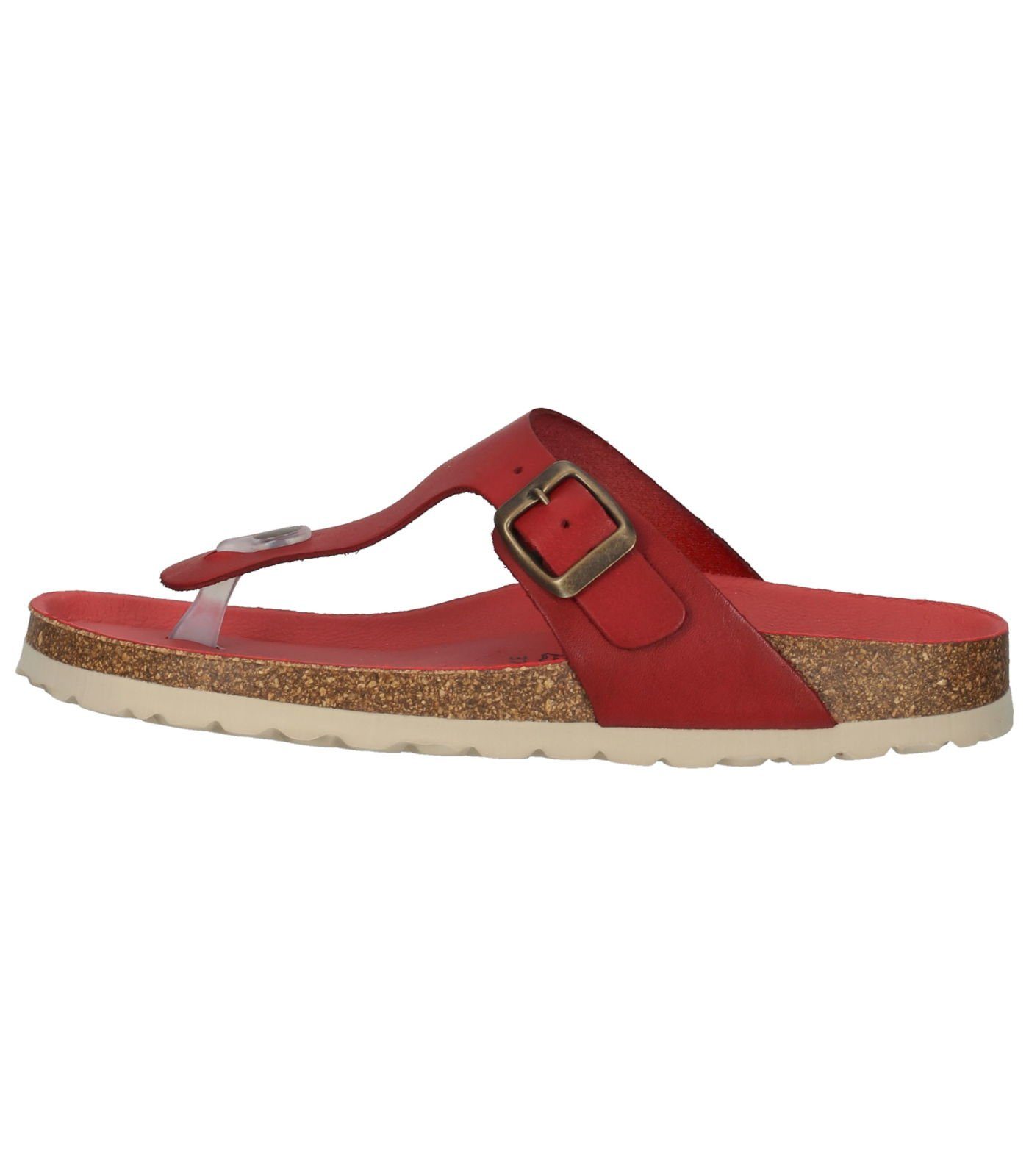 Leder Zehentrenner Comfort Rot COSMOS Pantoletten