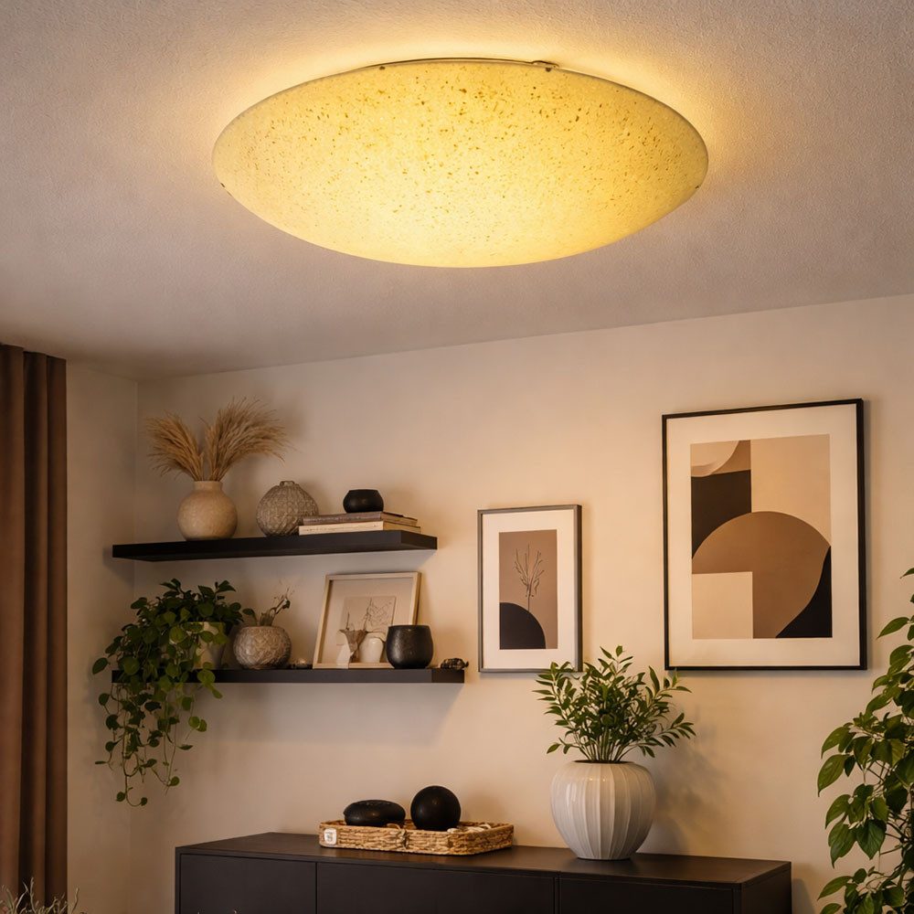 EGLO Deckenstrahler, Leuchtmittel nicht inklusive, Hochwertige Decken Leuchte Glas Gelb E27 Beleuchtung rund