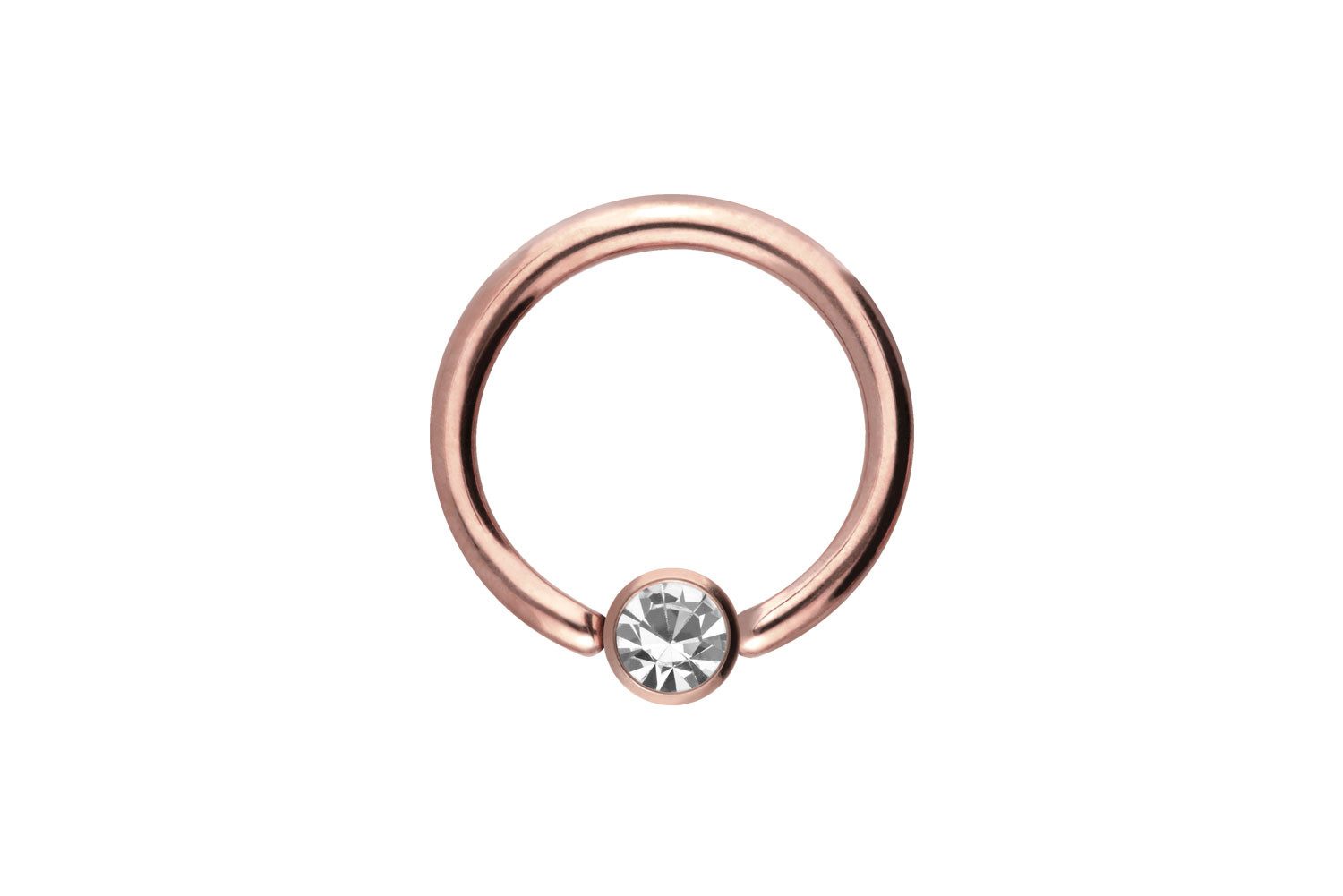 PIERCINGLINE Nasenpiercing Chirurgenstahl Klemmkugelring DISC + KRISTALL (Klemm-Ringe, 1-tlg)