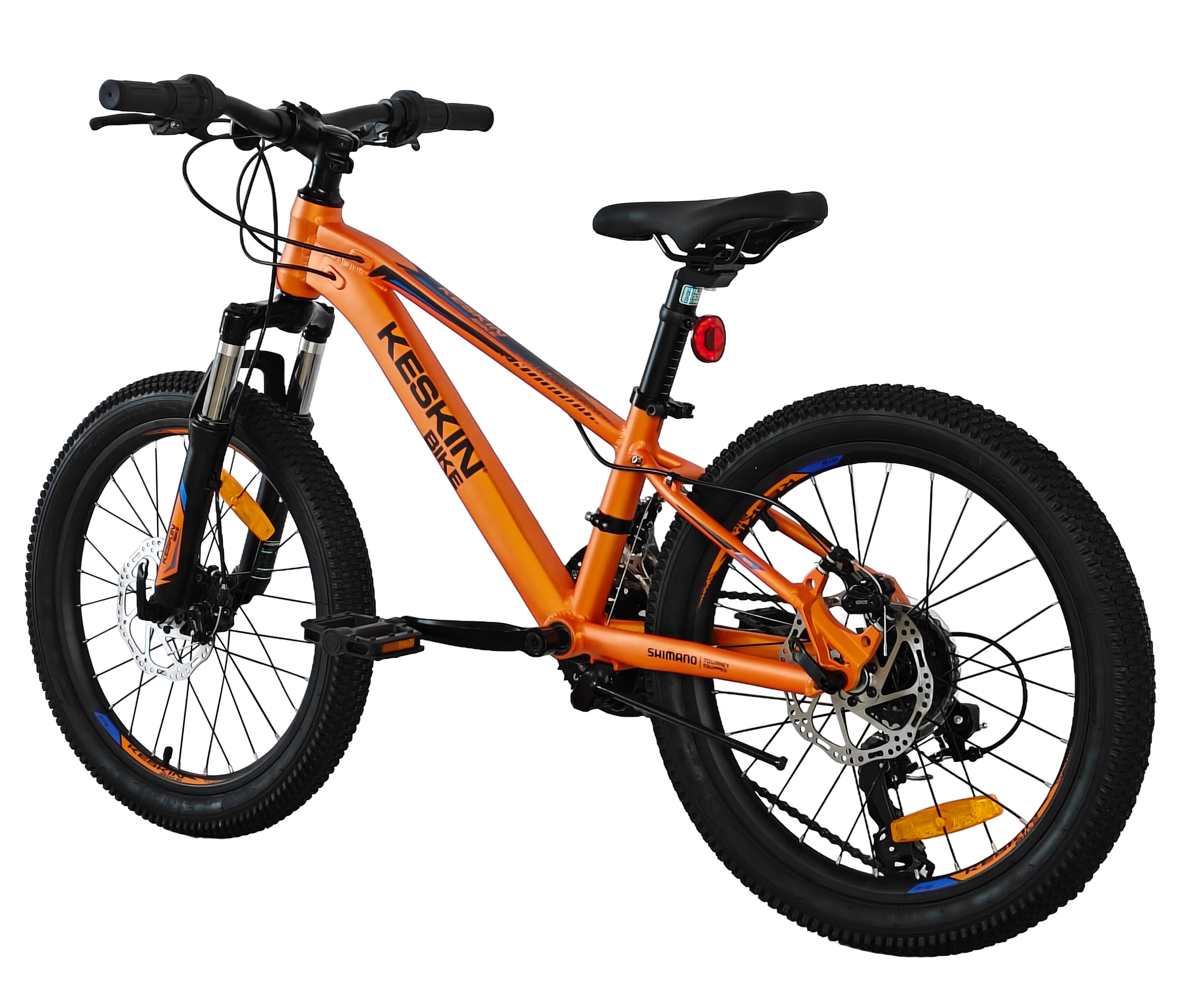 Keskin eBike Kinderfahrrad Keskin MTB1 – 20 Zoll Mountainbike – leichter Aluminium-Rahmen, 21 Gang Shimano RD-TY300D/RV100 Schaltwerk, Kettenschaltung, (Aluminiumrahmen, mechanischen Scheibenbremsen), mit 20"x 2,35" Luftreifen ideal für Gelände und Alltag