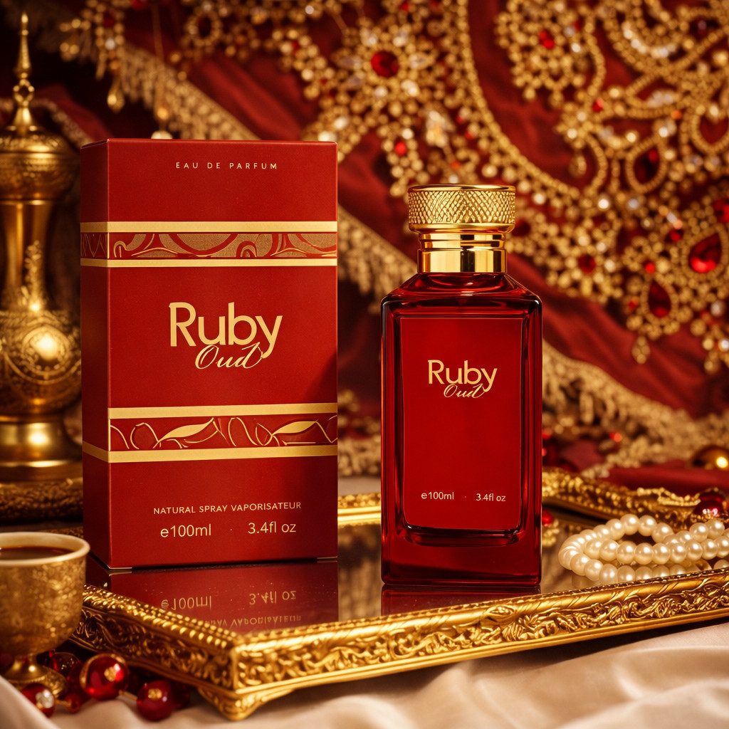 Attar & Co London Eau de Parfum Ruby Oud Classic & Intense Unisex, Rose, Safran, Geranie 100 ml, 1-tlg., Hergestellt in England, Exotisch Floriental, Süß Würzig Elegant