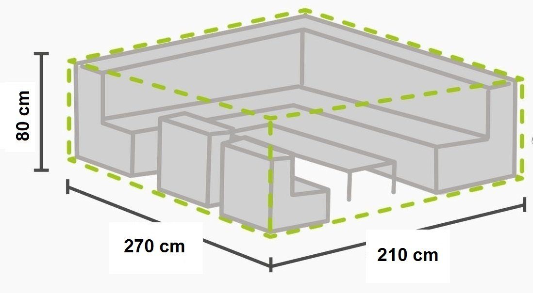 Gardissimo Gartenmöbel-Schutzhülle Atmungsaktiv, frostbeständig, wasserdicht, 270x210x 80 cm 344486 (Set, 1-St., Premium Schutzhülle), atmungsaktiv wasserdicht  – Bild 4 von 5