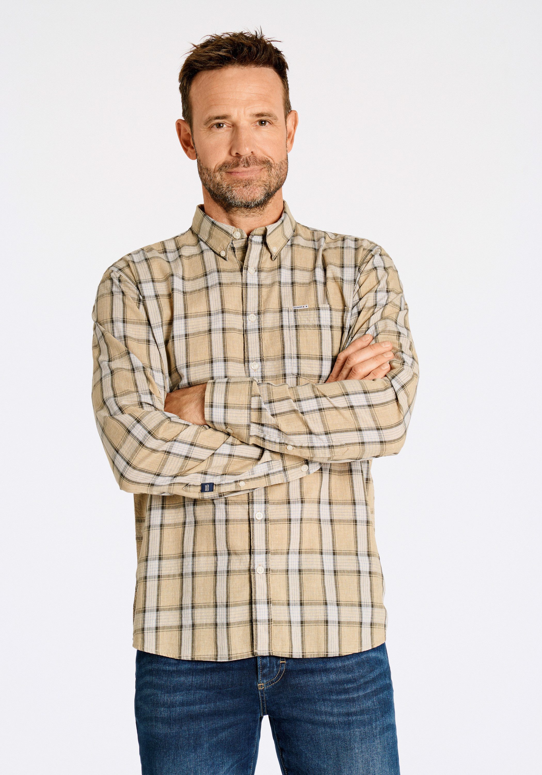 BISON Flanellhemd BISON Freizeithemd