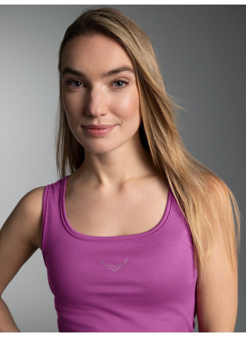 Trigema Tanktop TRIGEMA Trägershirt mit Kristallsteinen (1-tlg)
