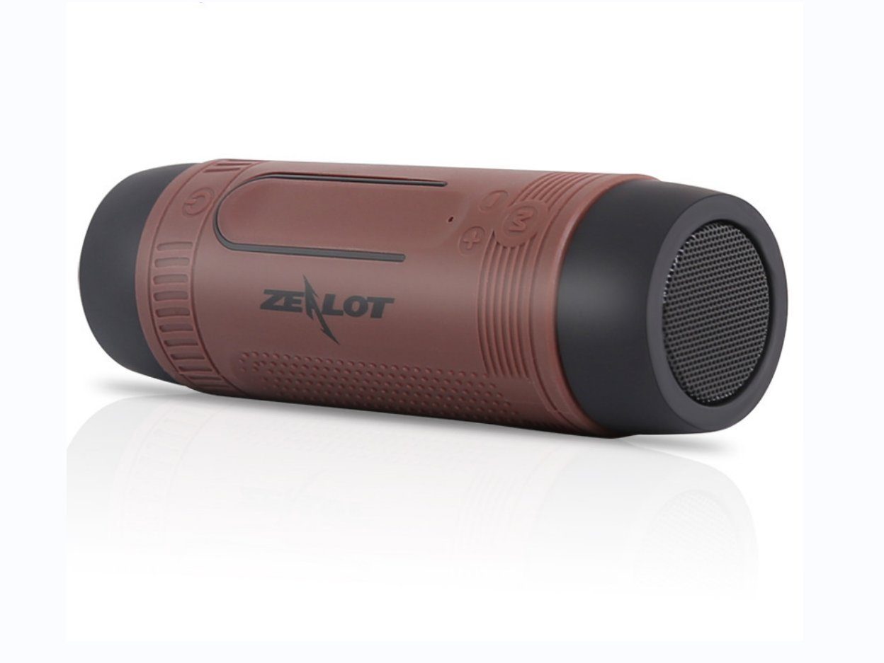 autolock Multifunktion Bluetooth Lautsprecher mit Taschenlampe Radio Bluetooth-Lautsprecher (Bluetooth, 2000 W, Unterstützt USB TF Karte AUX FM für Outdoor Fahrrad Camping Sport) Braun | Lautsprecher