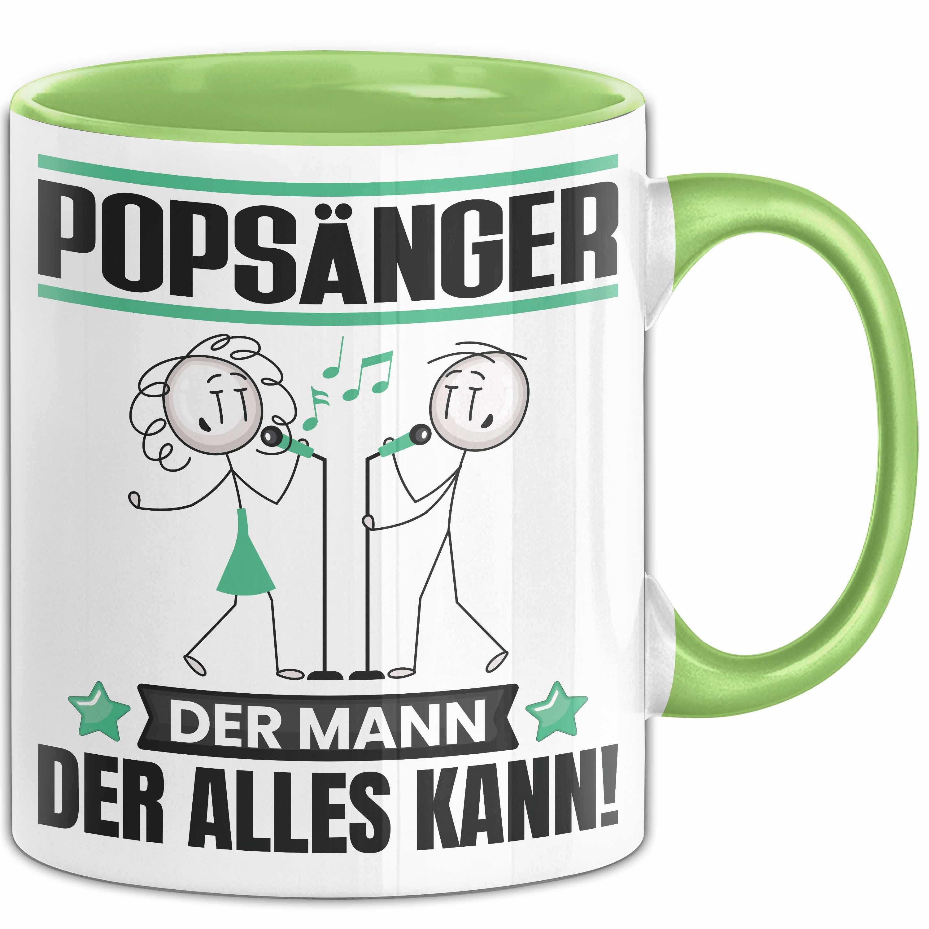 Trendation Tasse Popsänger Tasse Geschenk für Popsänger Der Mann Der Alles Kann Geschen, Keramik
