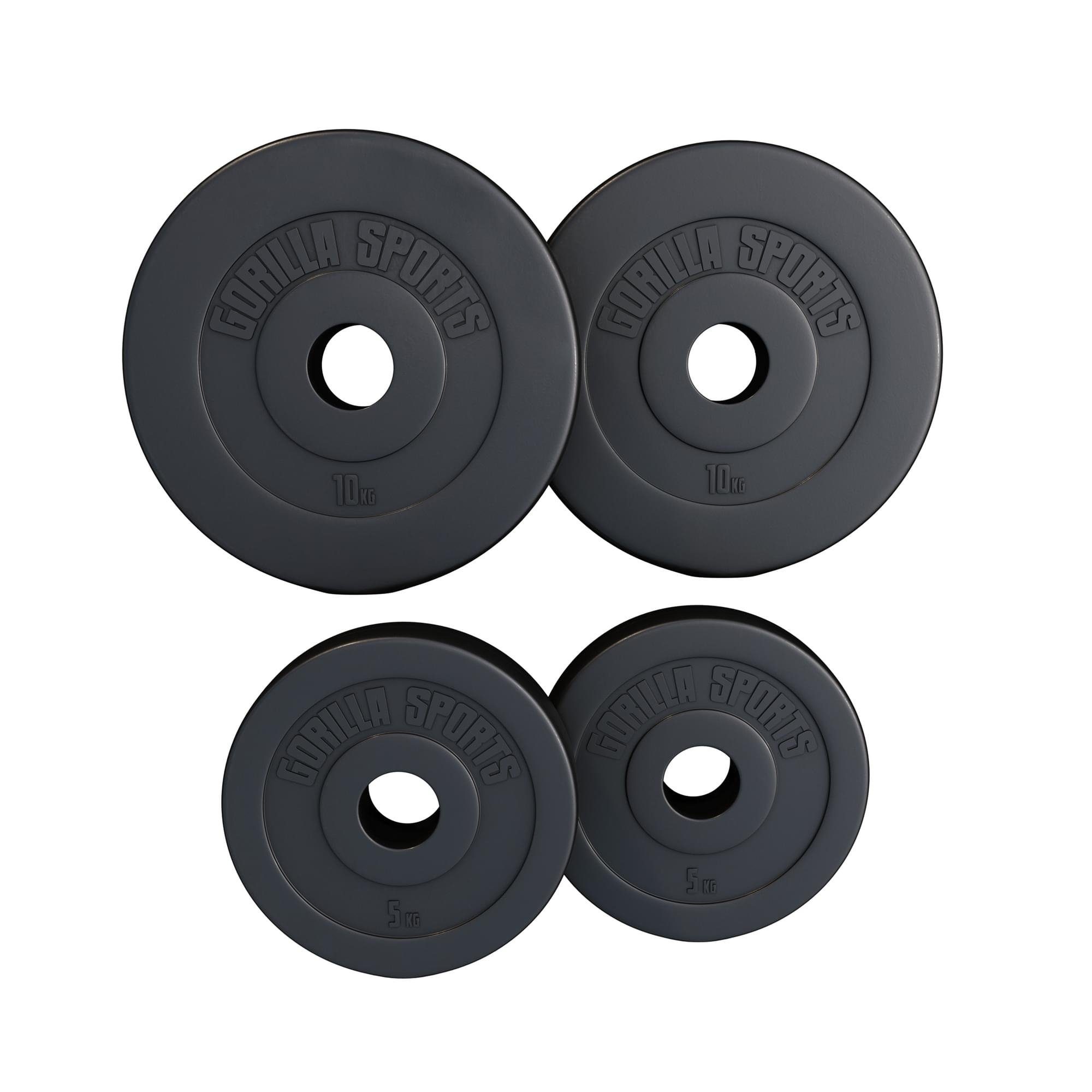 GORILLA SPORTS Hantelscheibe Hantelscheibe Olympia 50/51mm Kunststoff 1,25KG - 15KG, 30 kg