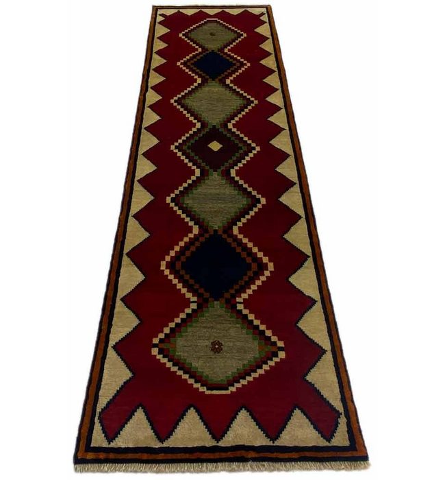 Orientteppich Perserteppich Gabbeh 300 x 86 cm Borento rechteckig Handgeknüpft