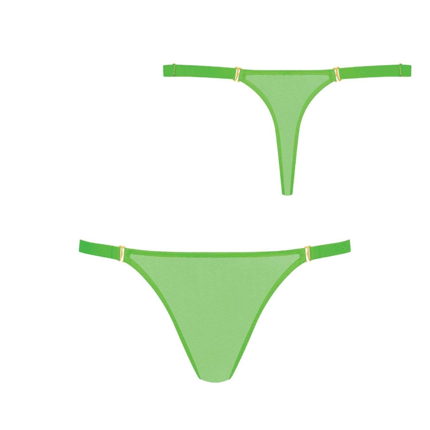 Maison Close String Maison Close Corps a Corps Neon- Mini String, Grün/Gold