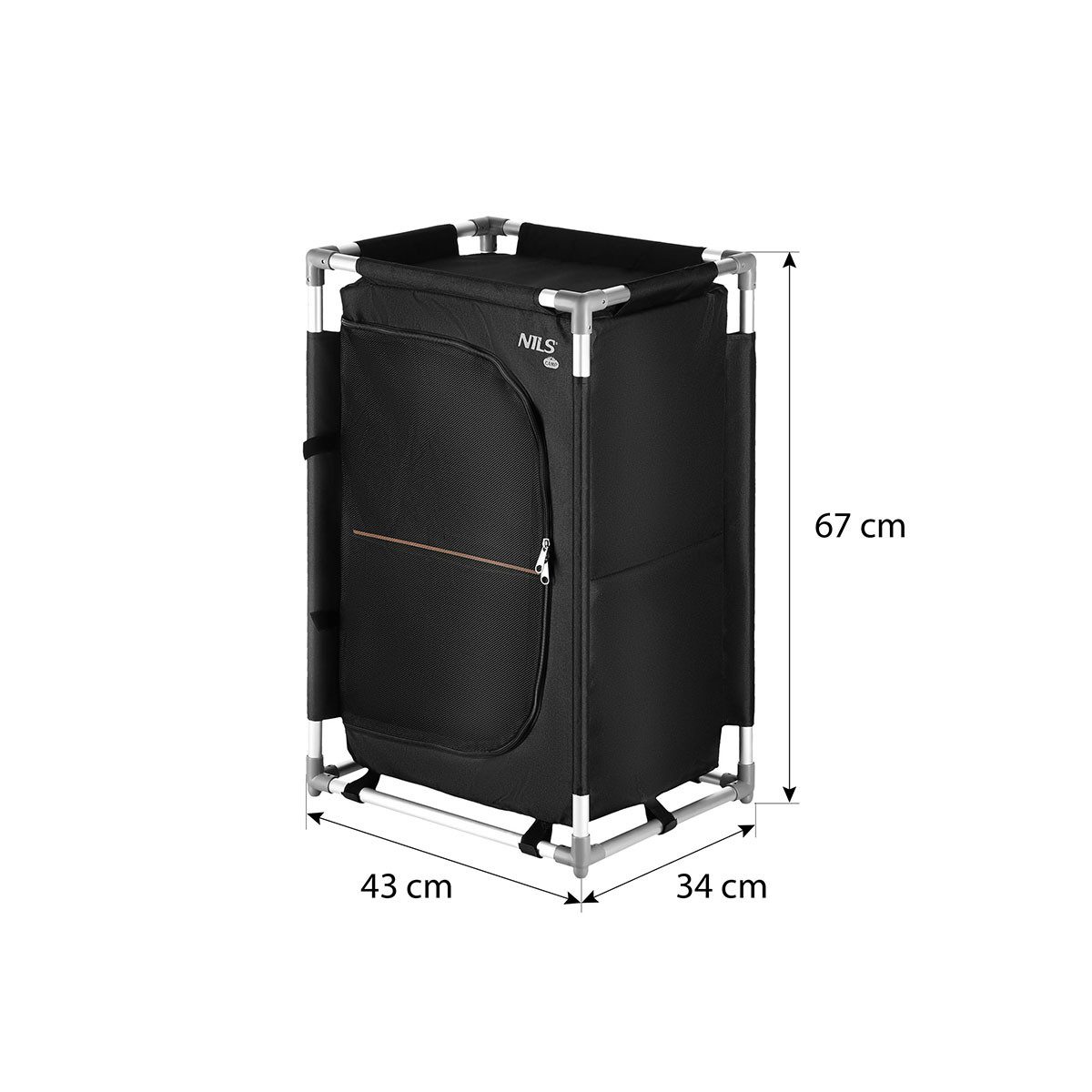 NILS CAMP Campingschrank Reiseschrank für Unterwegs Outdoor Mehrzweckschrank 43x67x34cm