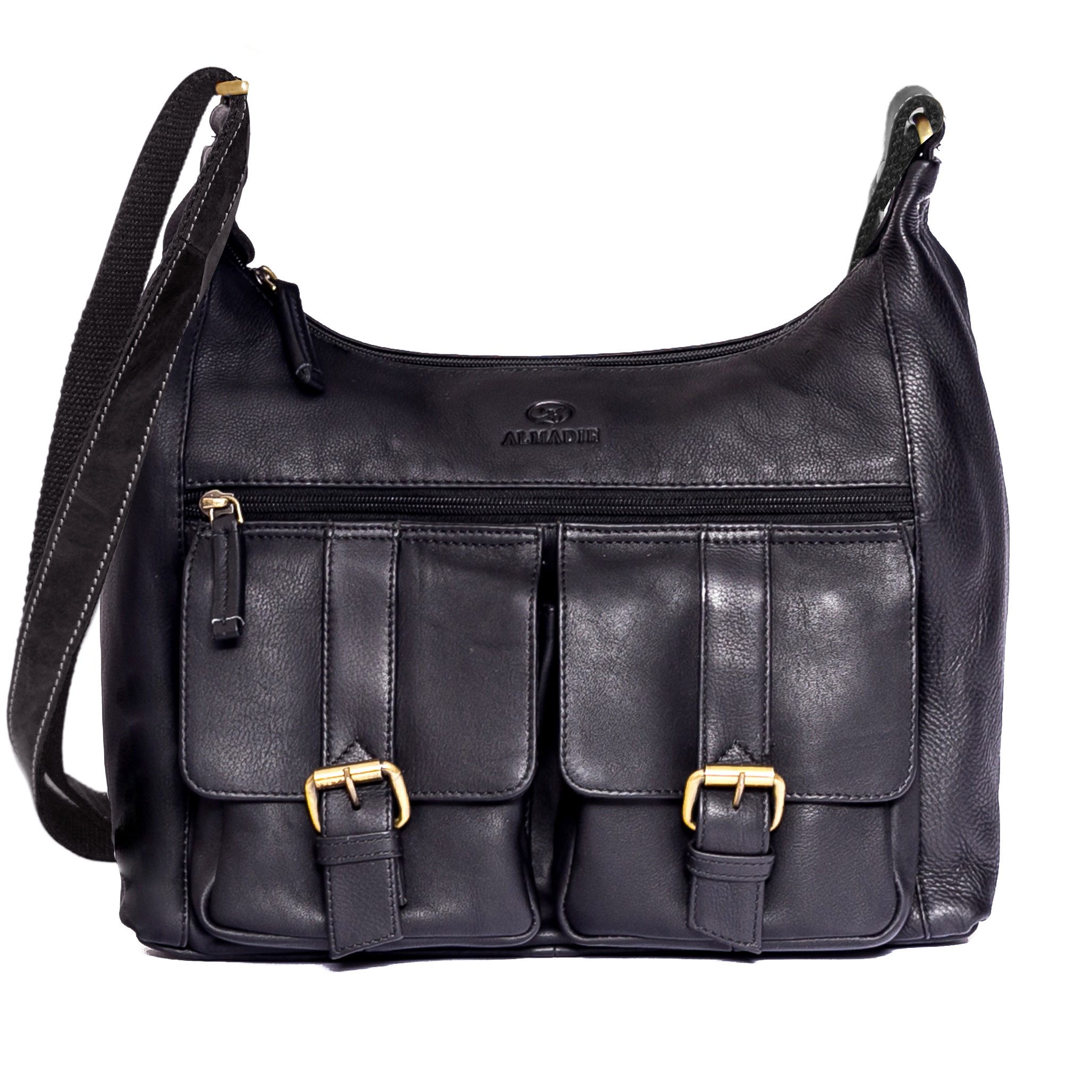 ALMADIH Umhängetasche Leder Damen Ledertasche LARA Schultertasche braun vin günstig online kaufen
