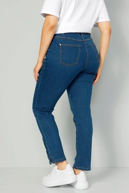 MIAMODA Regular-fit-Jeans Jeans Slim Fit Saum-Patch 5-Pocket
