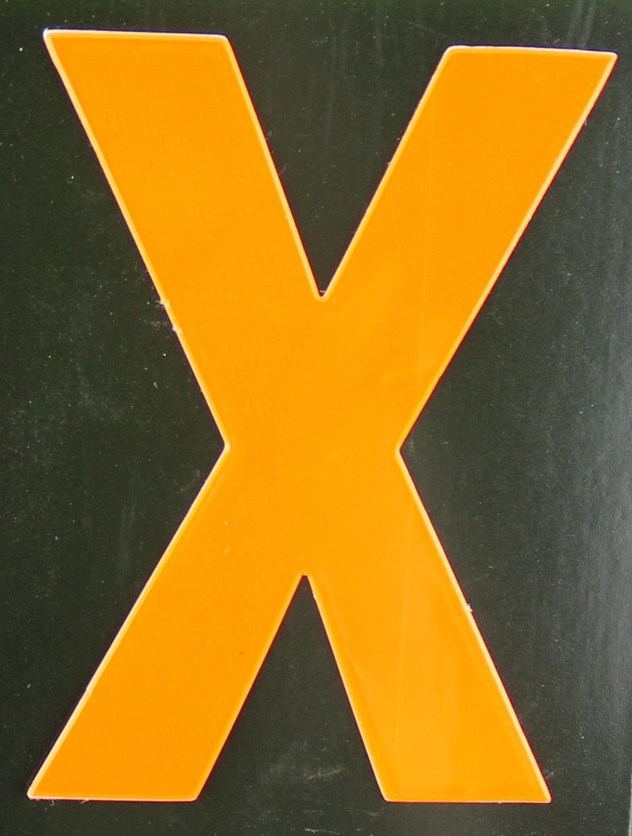 Hausnummer Klebebuchstabe X Conacord X Reflektierender orange Aco