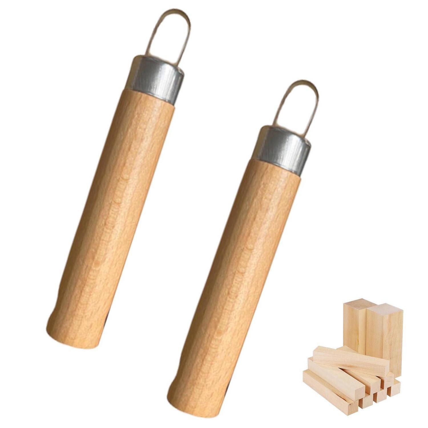 LuxusKollektion Bastelmesser Schnitzmesser Set rund Klinge Holzgriff