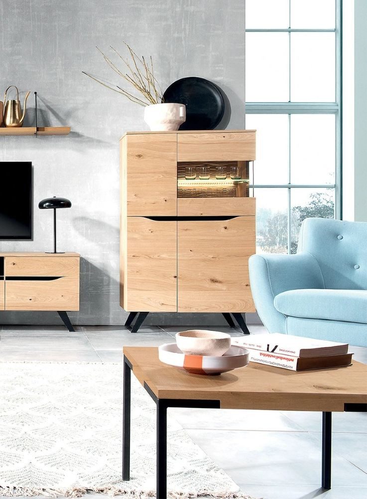 Xlmoebel Vitrine Designer Holzschrank in elegantem Design für stilvolle Aufbewahrung (Vitrine) Hergestellt in Europa