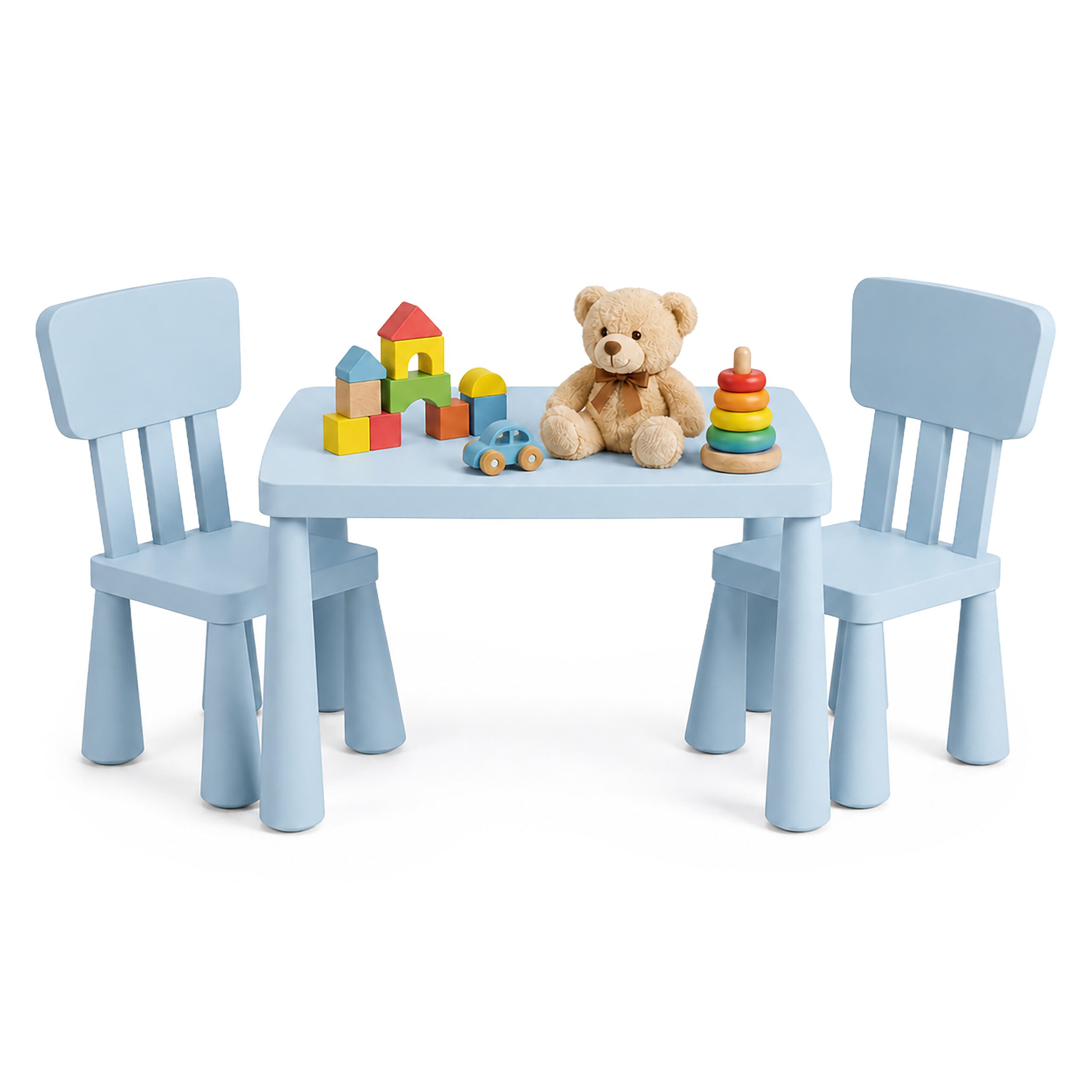 relaxdays Kindersitzgruppe 3-teilige Kindersitzgruppe, (3-tlg), blau