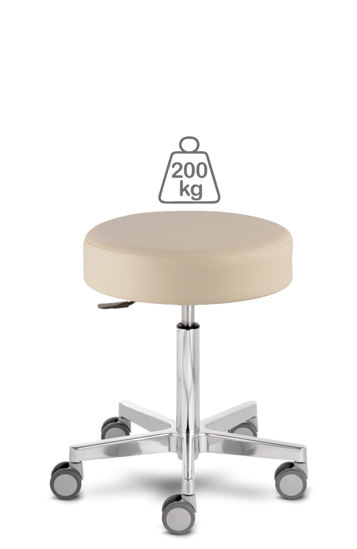 Prova Nova Arbeitshocker Rollhocker Puffi® Le Mans heavy 4209, Sitzhöhe ca. 53 -73 cm, 200 kg