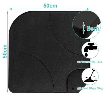 TolleTour Schirmständer Sonnenschirmständer Schirmständer Beschwerungsplatten Platten bis 80kg, Breite 50 cm, fur Sonnenschirm, Hohe 7.5 cm