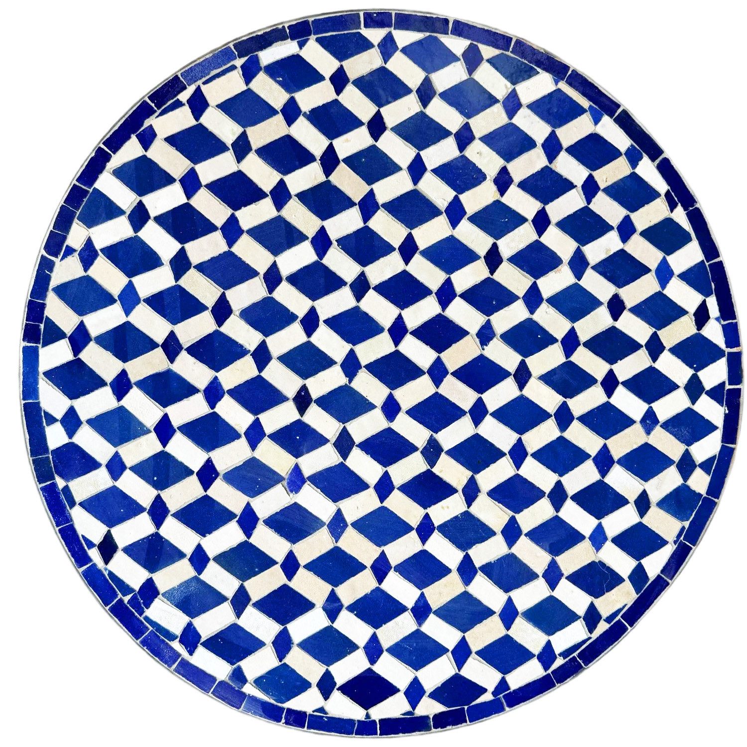 Marrakesch Orient & Mediterran Interior Esstischplatte Marokkanische Mosaikplatte Marrakesch Moro Blau edel aus Keramik 60 cm (1 St)