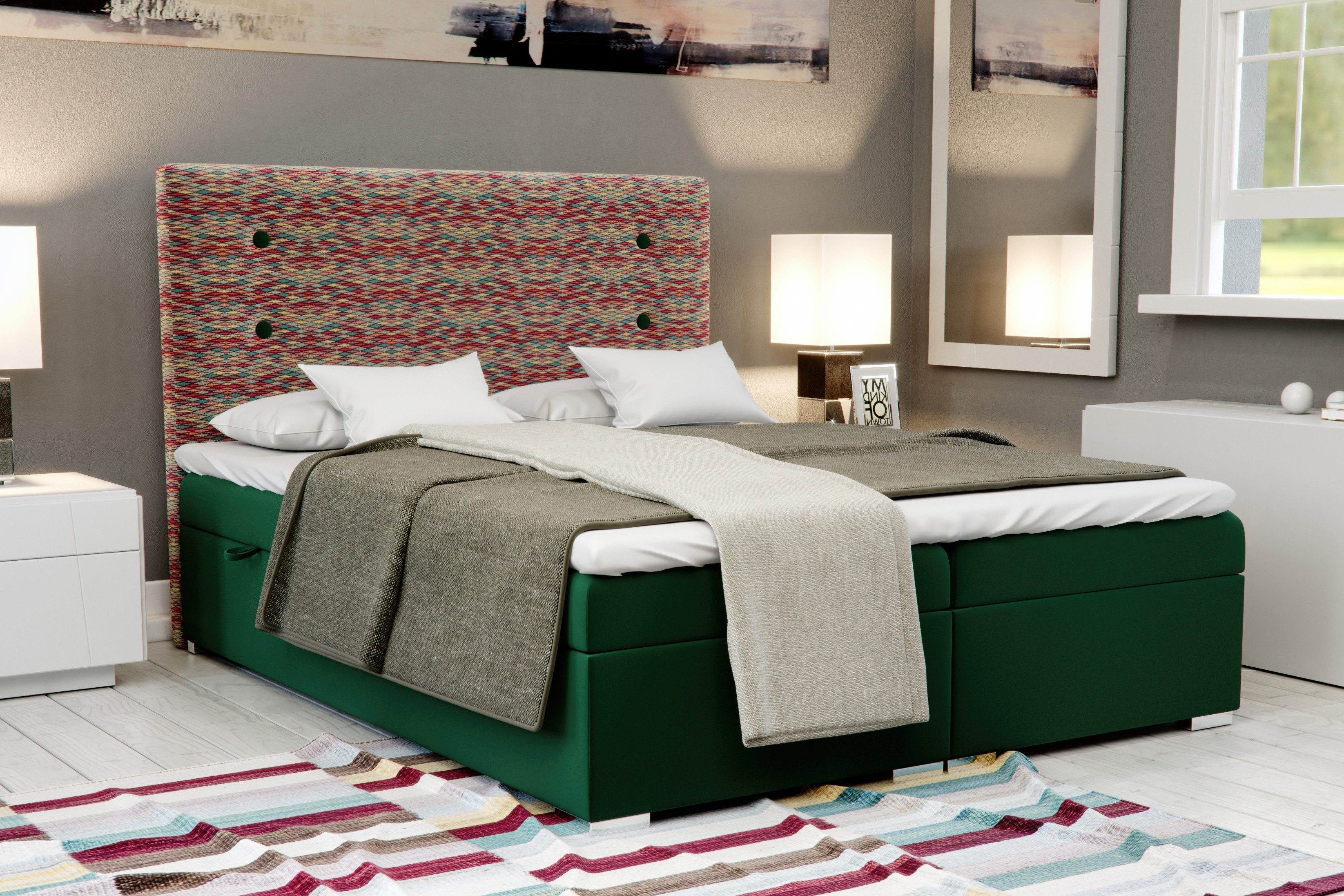 Xlmoebel Boxspringbett Boxspringbett mit Hotel-Funktion und integriertem Topper (1-St., Boxspringbett 4069424841886), Hergestellt in Europa