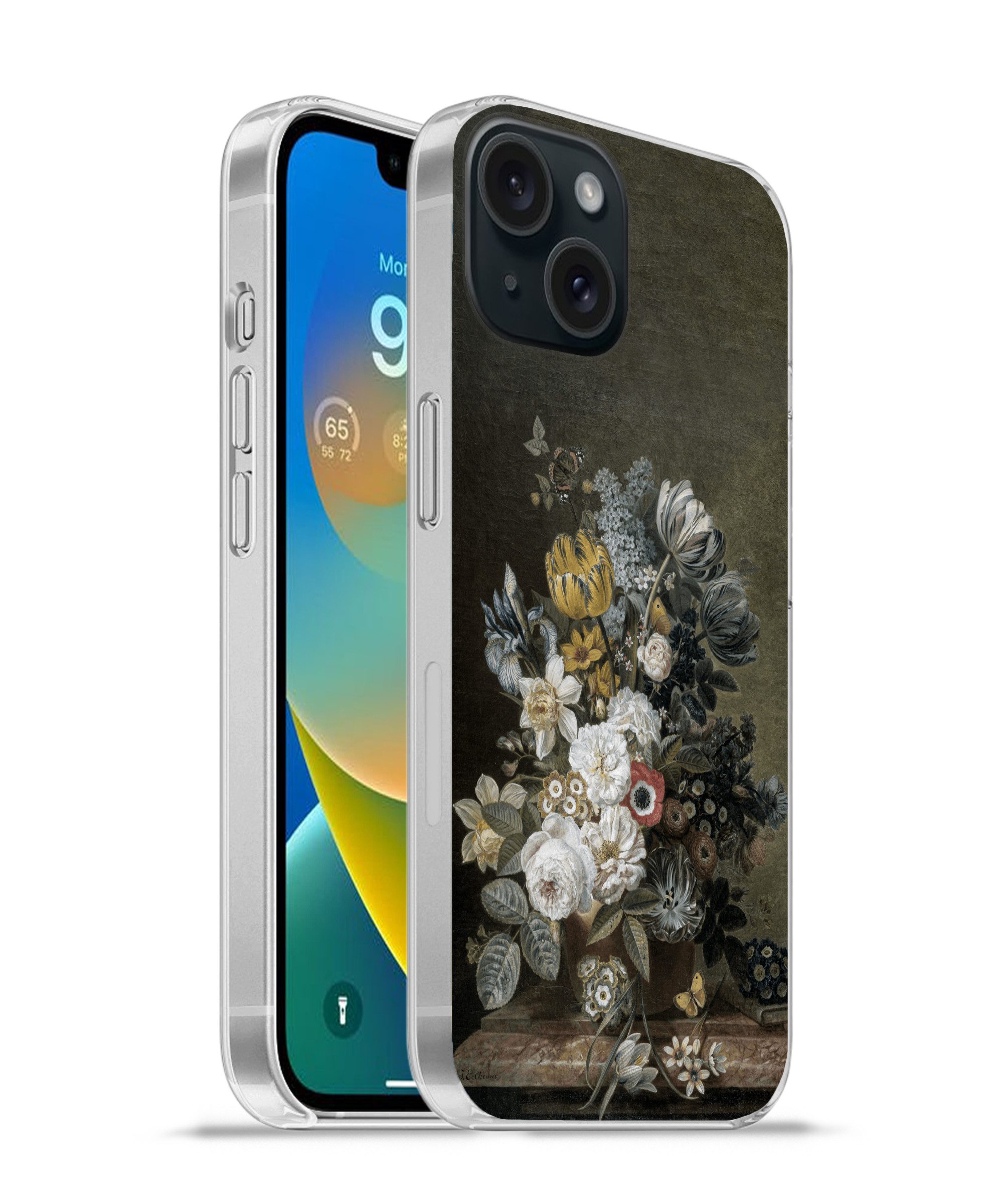 MuchoWow Handyhülle für Apple iPhone 15 Stilleben mit Blumen - Alte Meister - Malerei, Smartphone-Bumper, Print, Handy Schutzhülle Dünn