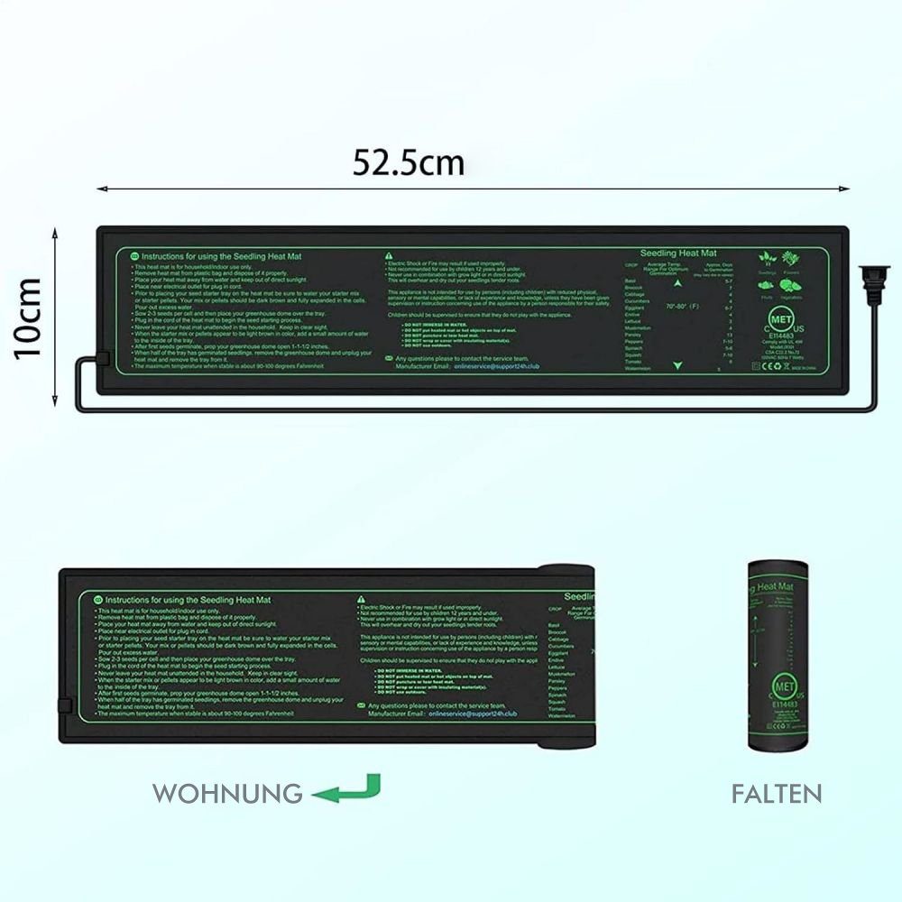Heizmatte Sämlinge für Wärmematte Pflanzen Gewächshaus JOYOLEDER Germination Wärmer Pflanzen Matte, Heizmatten - Bett Reptil
