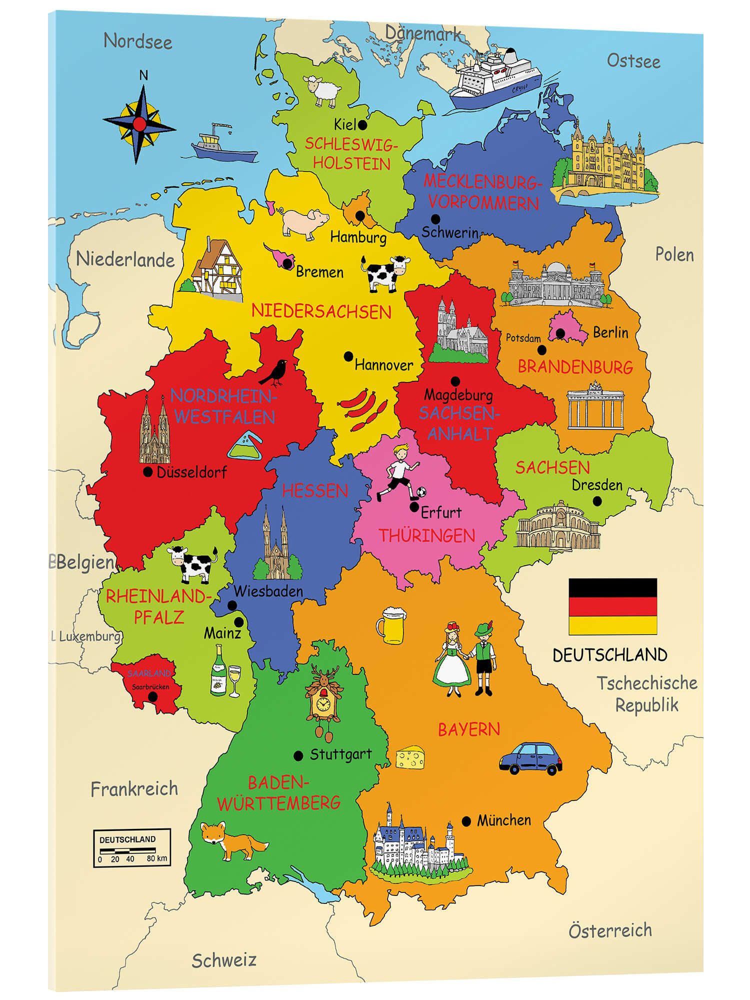 Posterlounge Wandbild Bundesländer für Kinder, Fluffy Feelings, erhältlich günstig online kaufen
