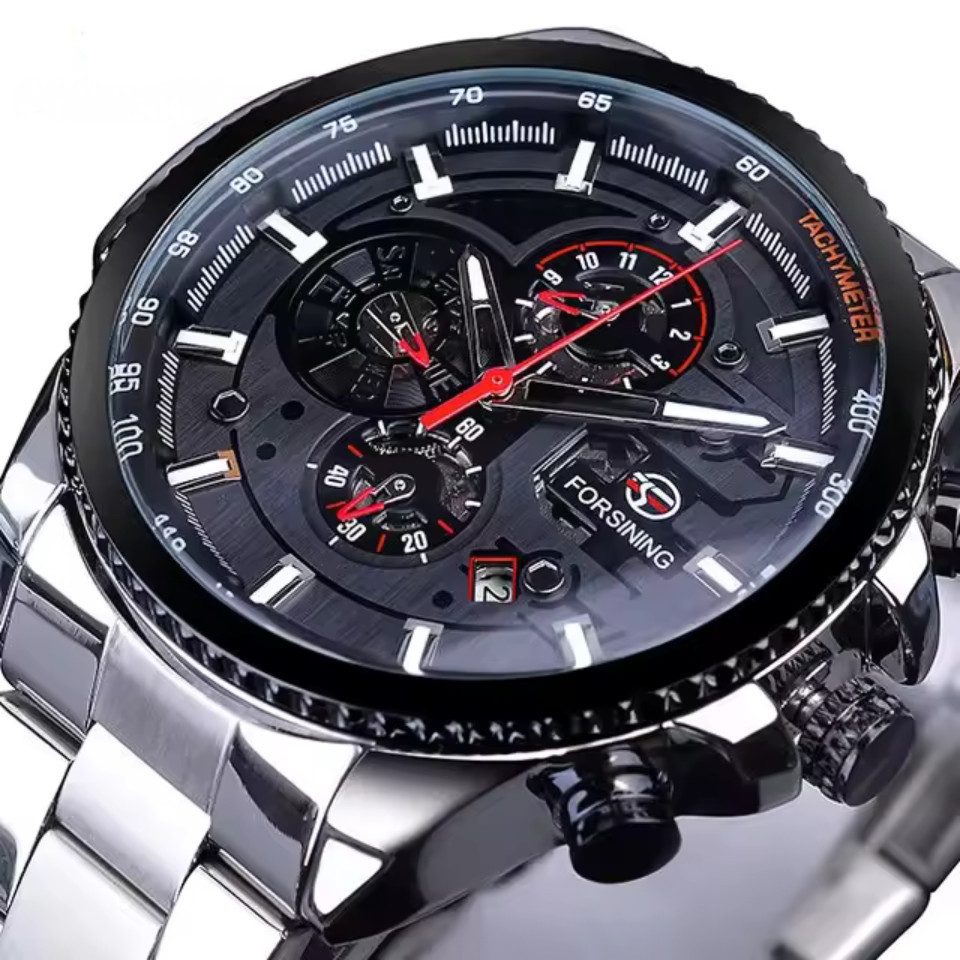 Rötting Design Automatikuhr Herrenuhr Edelstahl Marke Forsining Datum Woche günstig online kaufen