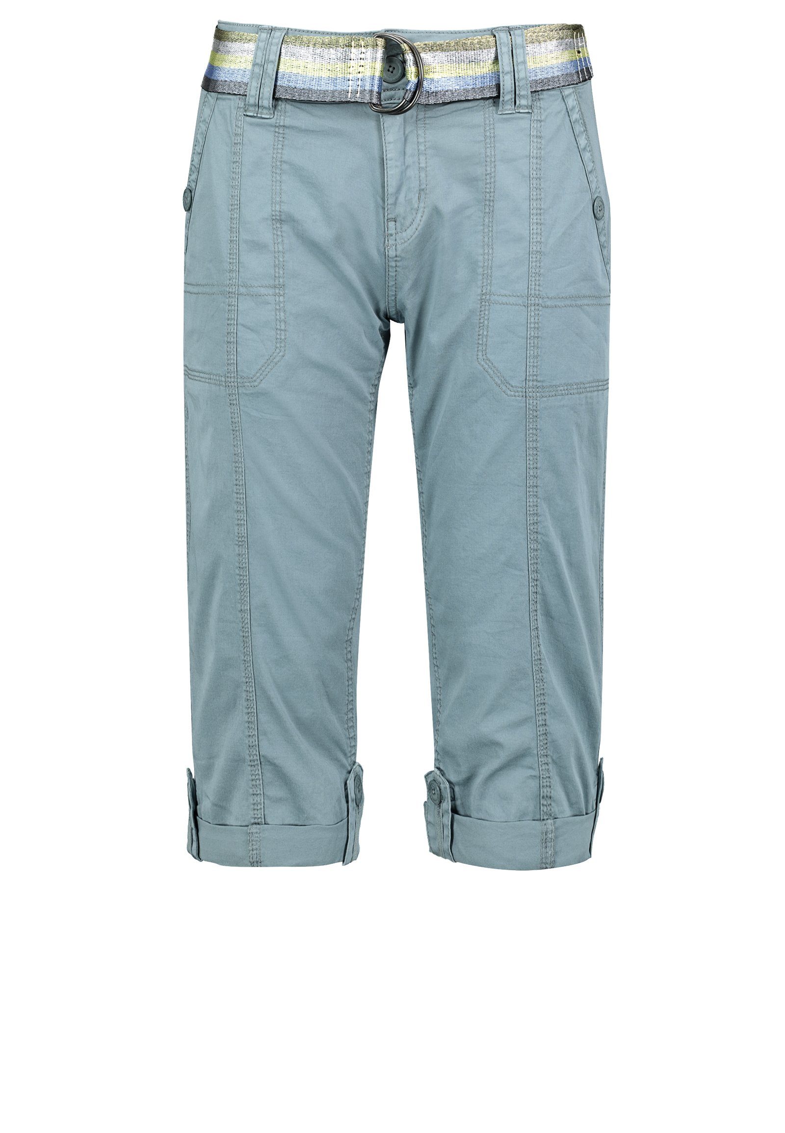 Fresh Made Caprihose Damen Caprihose Sommerhose mit buntem Gürtel Capri kurze Hose Sommerfarben – Bild 5 von 5
