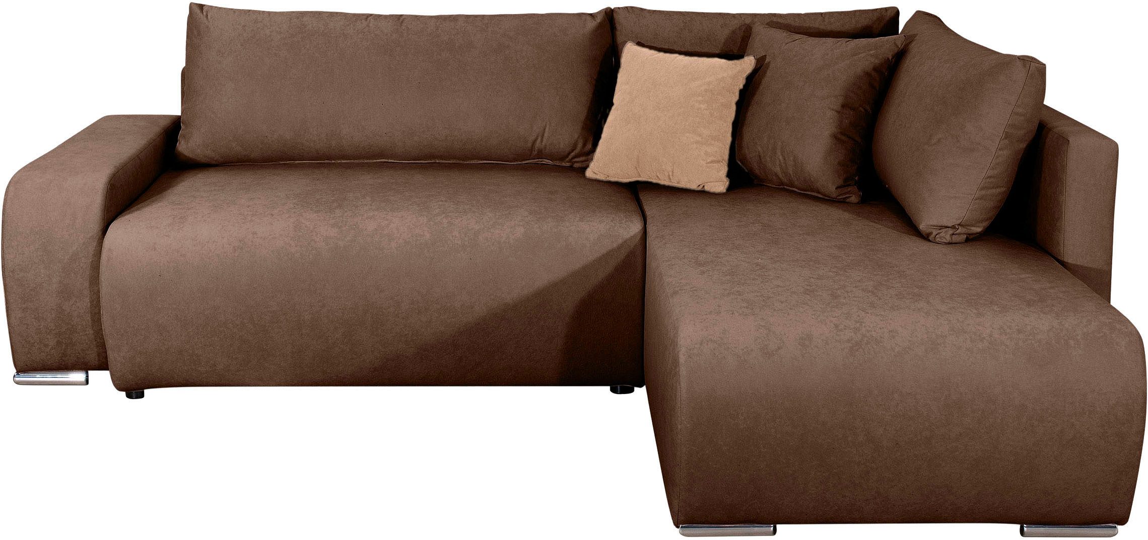 COLLECTION AB Ecksofa Poppy L-Form, B: 227 cm, Bettfunktion, Bettkasten & 1 Zierkissen