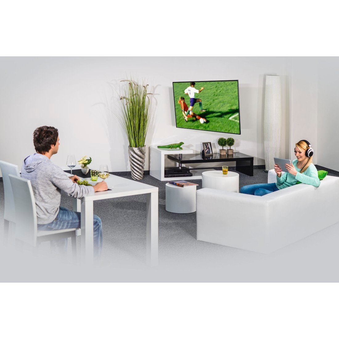 Hama TV Wandhalterung FULLMOTION, 200x200, (48), 2 122 cm (bis Zoll) 48 TV-Wandhalterung, weiß Arme