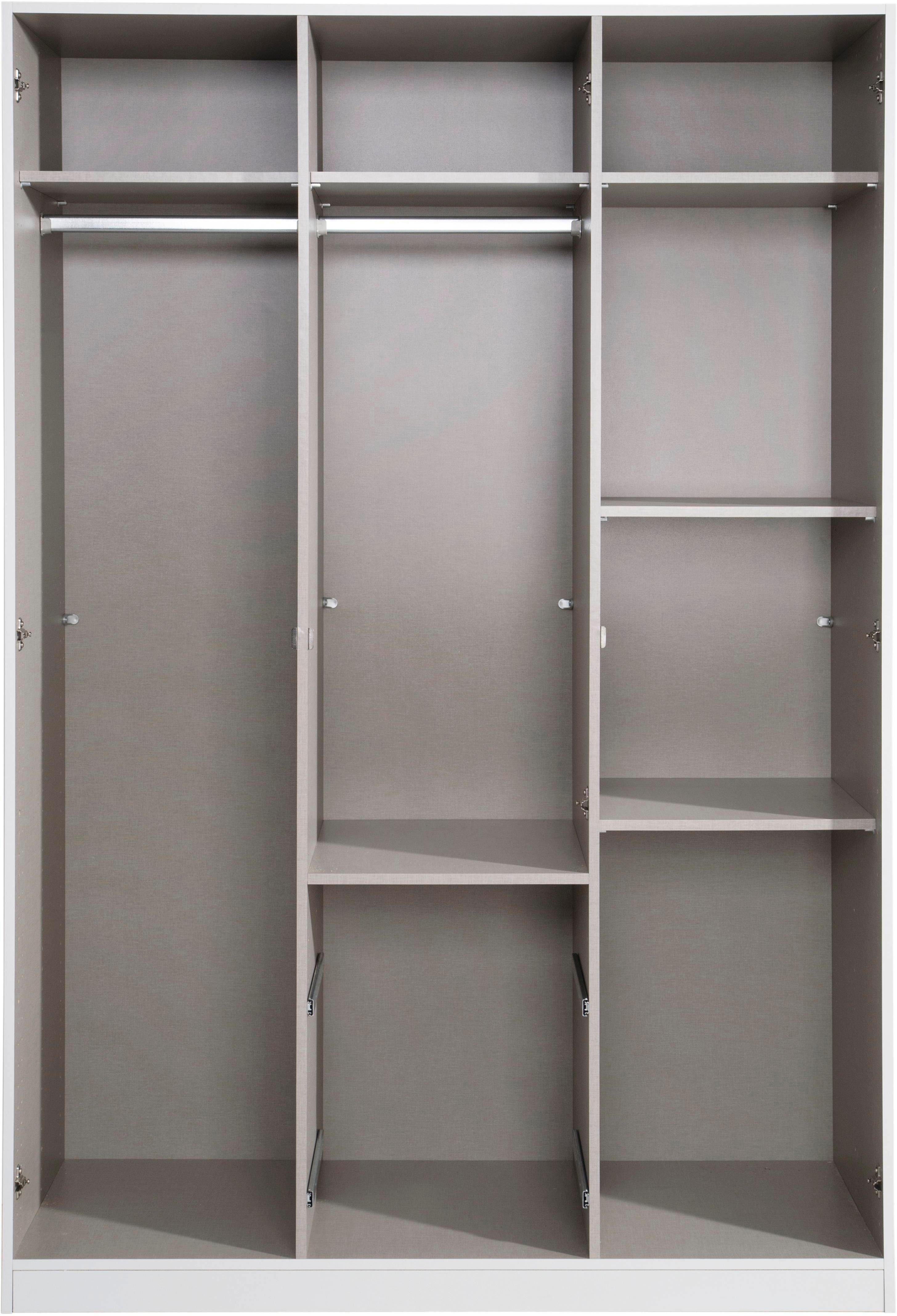 rauch Schlafzimmer-Set Kleiderschrank Schrank Garderobe Schlafzimmer Büroschrank BUCHHOLZ, (mit Schloss, Aufstellmaß 220x162 cm, Schränke variabel stellbar), (3-tlg) lange Türen abschließbar, mit Spiegel MADE IN GERMANY