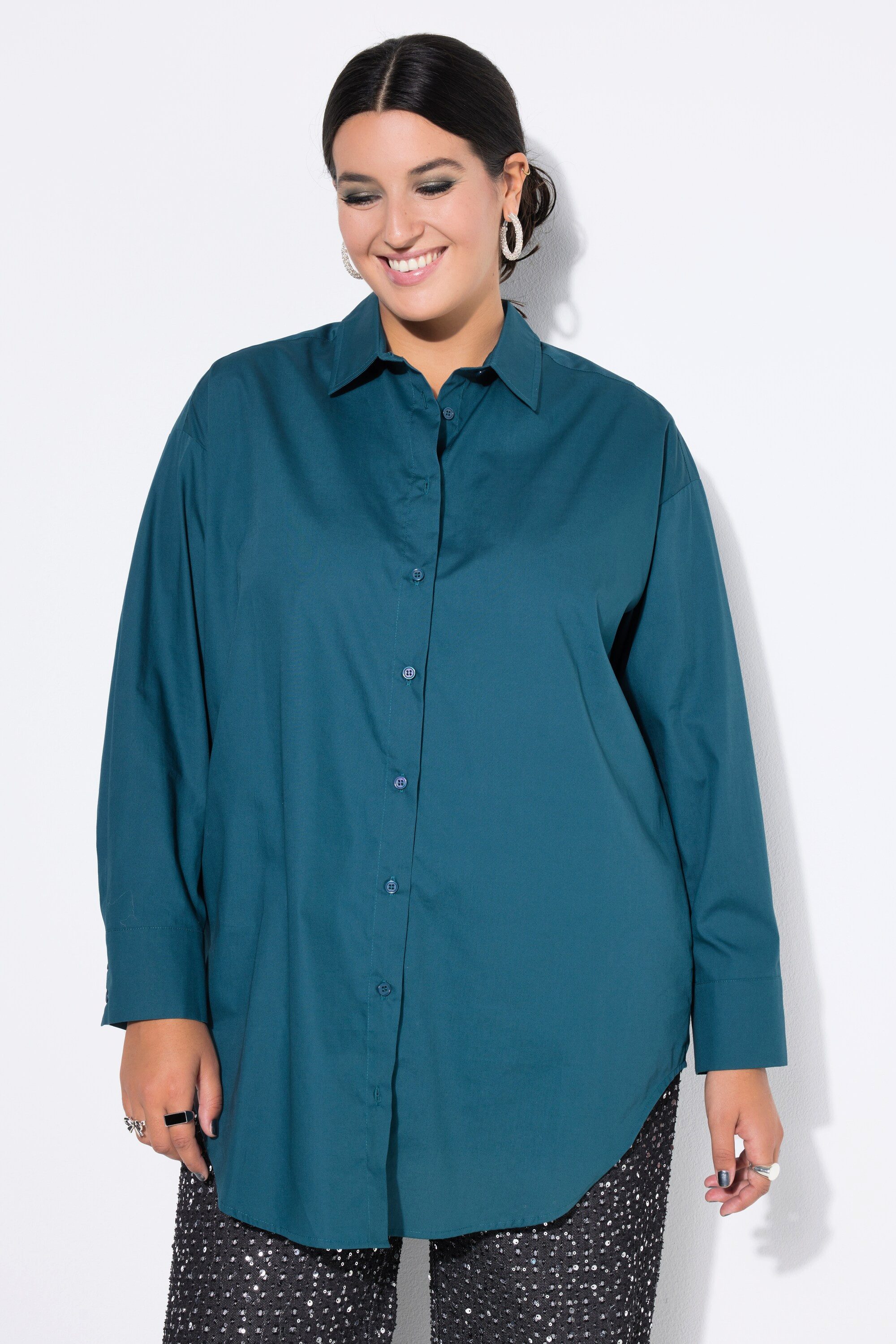 Studio Untold Hemdbluse Bluse oversized Rücken-Knopfleiste günstig online kaufen