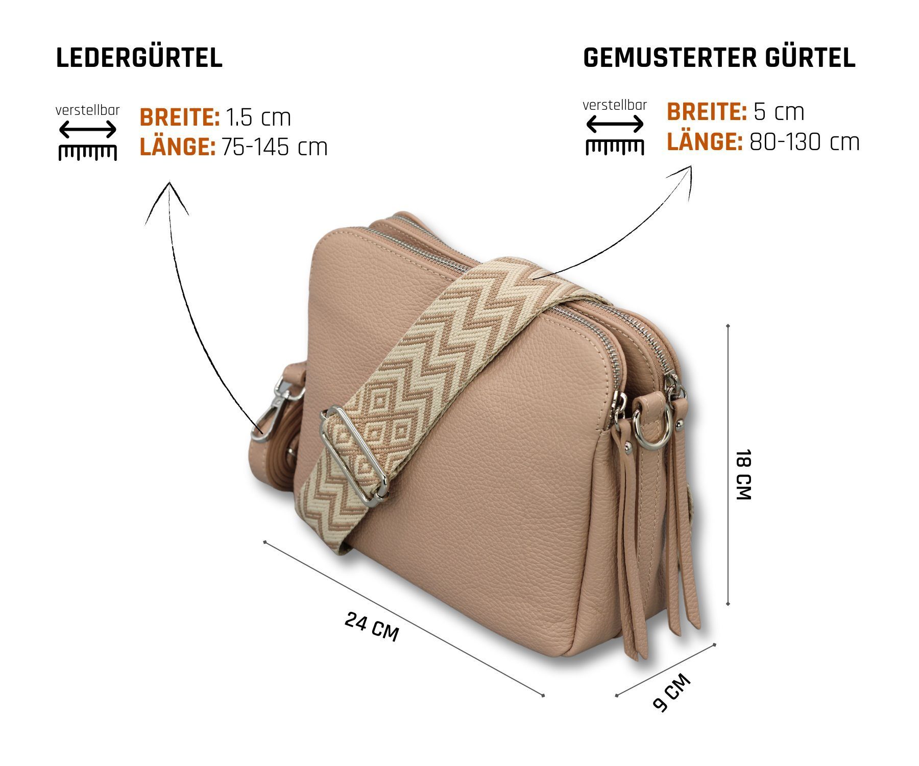 Adel Bags Schultertasche MARA Umhängetasche für Damen, Schultertasche aus E günstig online kaufen