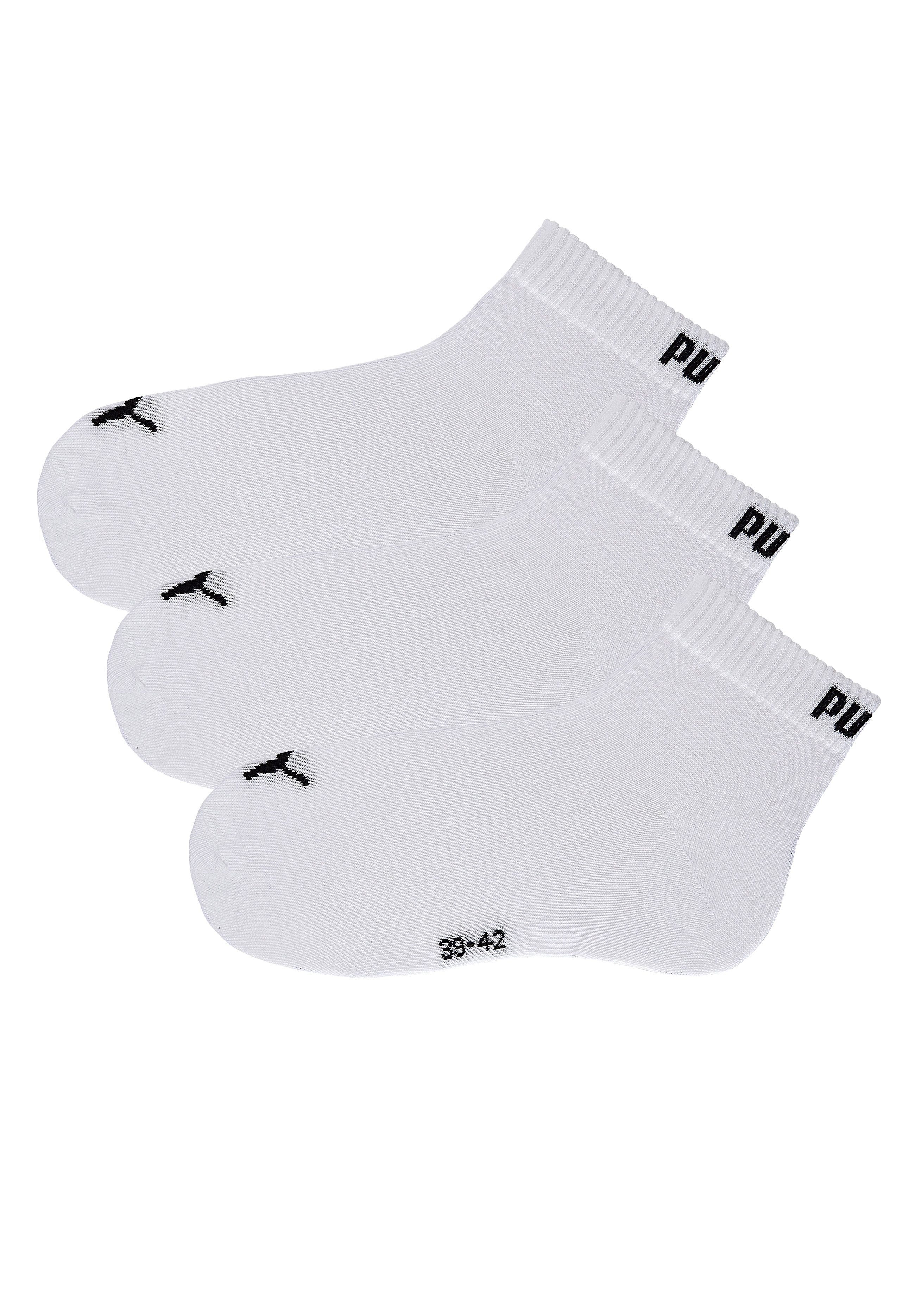 Kurzsocken 3x weiß (3-Paar) PUMA mit Rippbündchen