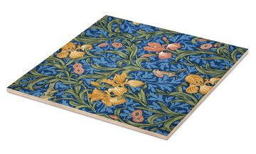 Posterlounge Holzbild William Morris, Iris, Wohnzimmer Orientalisches Flair Grafikdesign
