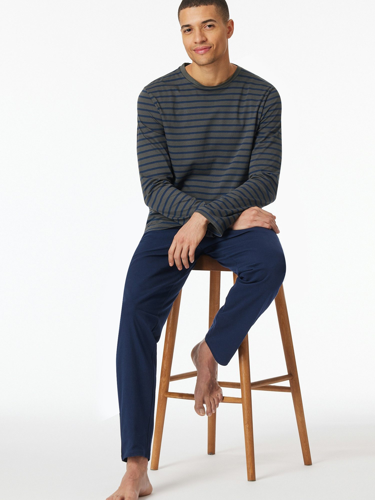 Schiesser Pyjama Schlafanzug lang - Casual Essentials (2 tlg) schlafanzug s günstig online kaufen