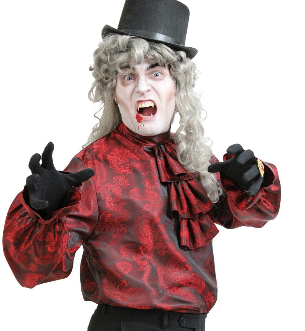 Vampir-Kostüm Vampirhemd Rot mit Rüschen Halloween Fasching Karneval Party Cosplay