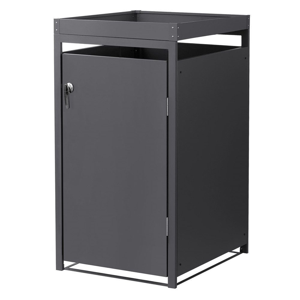 ML-DESIGN Mülltonnenbox Müllbox aus Stahl wetterfeste Mülltonnen Verkleidung Mülltonnengarage, Mülltonnencontainer mit Pflanzdach für 1 Tonne 120 oder 240 Liter