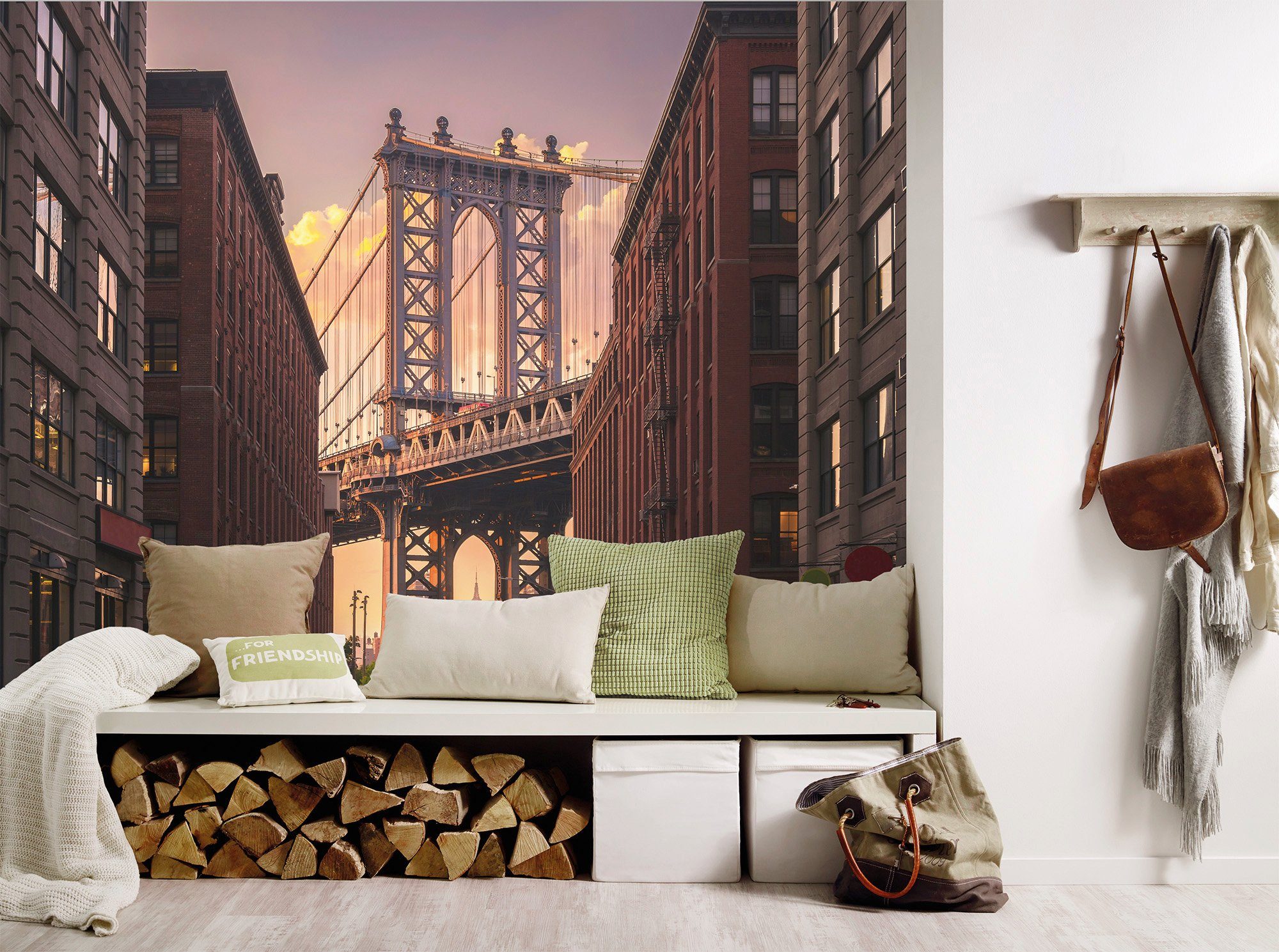 Fototapete Brooklyn Decke Vlies, (5 glatt, St), Designwalls Bridge, walls Schräge, living Wand,