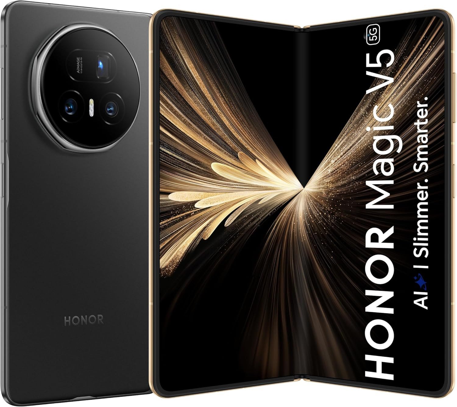 Honor Magic V5 5G AI Faltbares Telefon, Eye Comfort Display, 16 GB + 512 GB Smartphone (7.95 Zoll, 512 GB Speicherplatz, 50 MP Kamera)