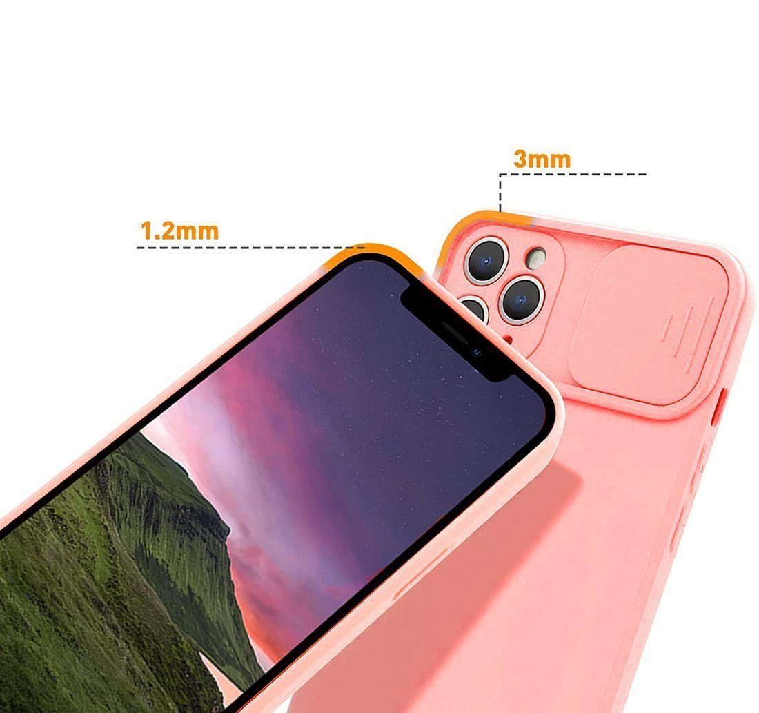cofi1453 Handyhülle 360 Grad Schutz CamShield Silikon kompatibel mit iPhone 12 Pro, Cover Schutzhülle