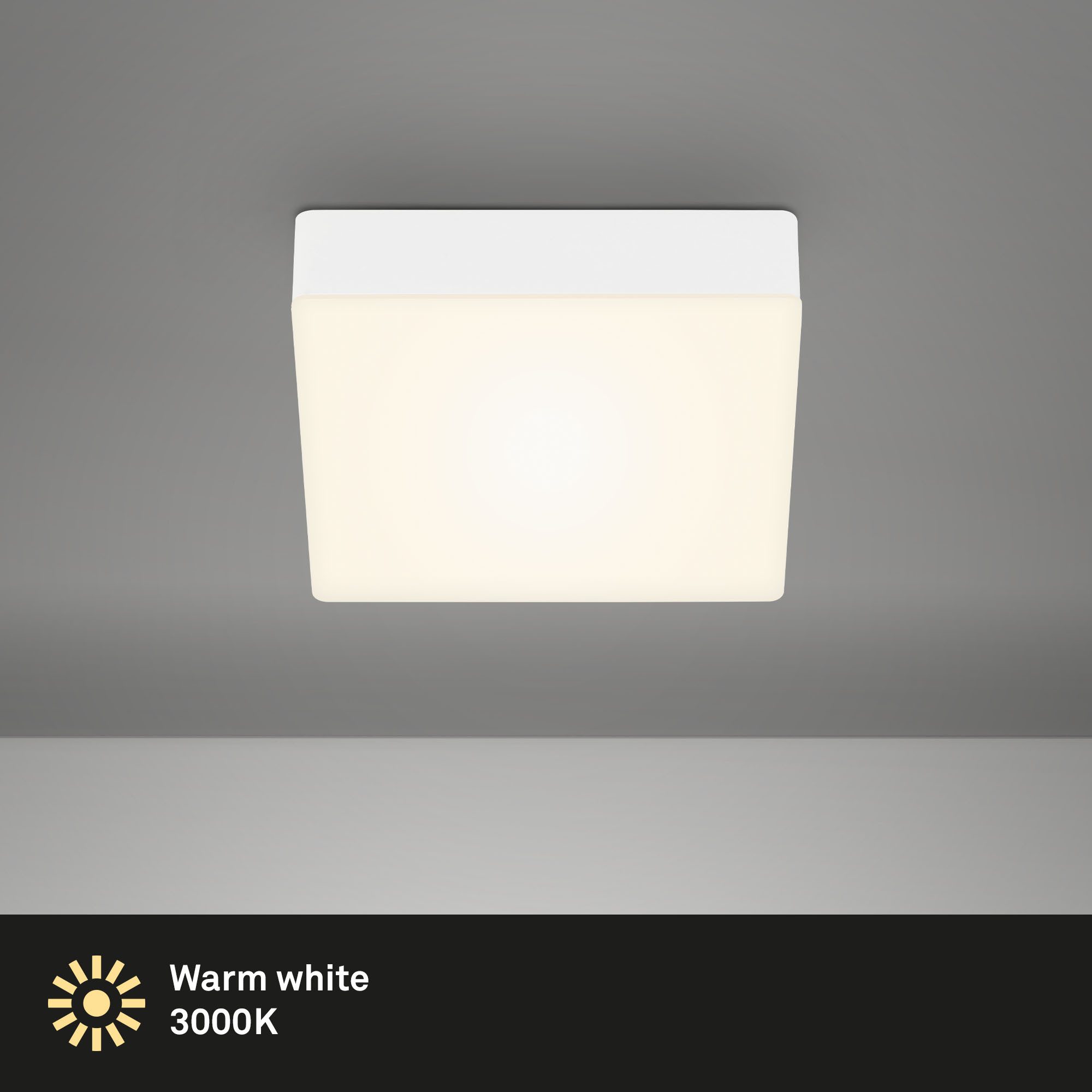 Briloner Leuchten Deckenleuchte LED Aufbauleuchte FLAME, LED fest integriert, Warmweiß, Deckenlampe, 11W, Wohnzimmer, Schlafzimmer